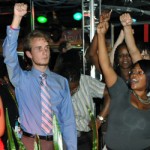 A crowd at Bravo Bravo Restaurant & Nightclub in D.C. celebrates Wednesday's federal court decision finding Proposition 8, which banned same-sex marriage in California, to be unconstitutional. The decision is expected to be appealed. (Washington Blade photo by Michael Key)
