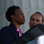 ‘I am not either black or lesbian. I am both and much more,’ said Darlene Nipper at Saturday’s One Nation Working Together rally in D.C. (Photo courtesy of the Task Force)