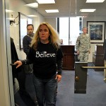 Robin McGehee, co-founder and director of GetEQUAL, at Sen. Reid's office today. (Blade photo by Michael Key)