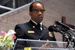 Fire Chief of the District of Columbia Fire & EMS Department Kenneth Ellerbe (Washington Blade photo by Michael Key)