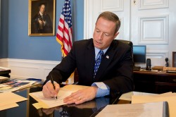 Maryland Gov. Martin O'Malley on Thursday certifies his state's same-sex marriage law. (Photo courtesy of Raquel Guillory/Governor's Office)