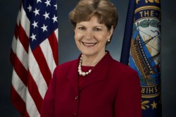 Sen. Jeanne Shaheen (D-N.H.) honored the life of lesbian guardsman Charlie Morgan on the Senate floor (Pubic domain photo)