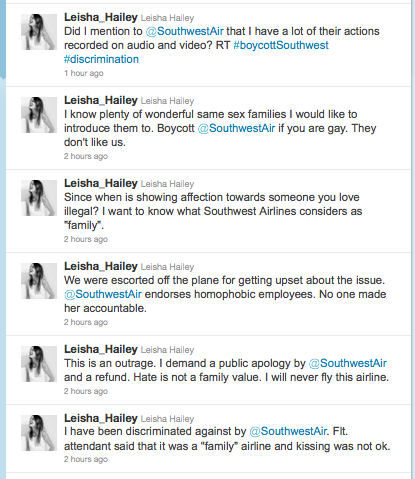 A screen shot of Leisha Hailey's Twitter feed