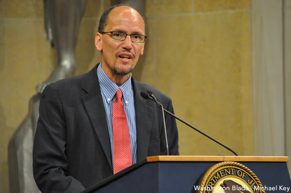 Labor Secretary Thomas Perez announced the rule is final for an executive order barring LGBT workplace discrimination. (Washington Blade file photo by Michael Key)
