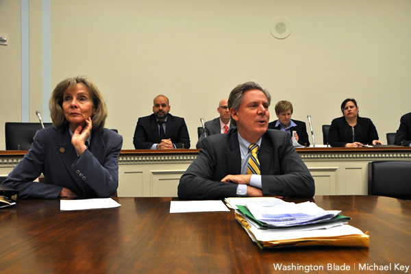 Reps. Lois Capps and Frank Pallone (right) are among the 110 House Democrats calling on Obama to issue an ENDA executive odder (Blade photo by Michael Key)