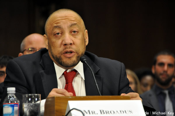 Kylar Broadus was among the speakers at the Black Trans Advocacy MD/DC Regional Summit. (Washington Blade photo by Michael Key)