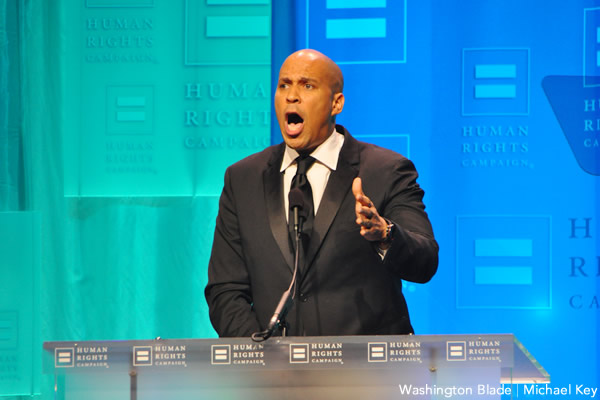 Cory Booker, Washington Blade, gay news, HRC National Dinner, Human Rights Campaign