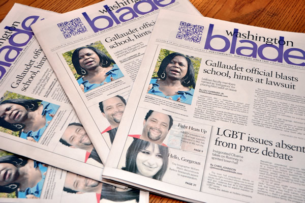 Washington Blade, purple, spirt day, bullying, gay news