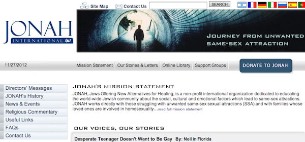 JONAH, a Jewish ex-gay conversion therapy group, gay news, Washington Blade