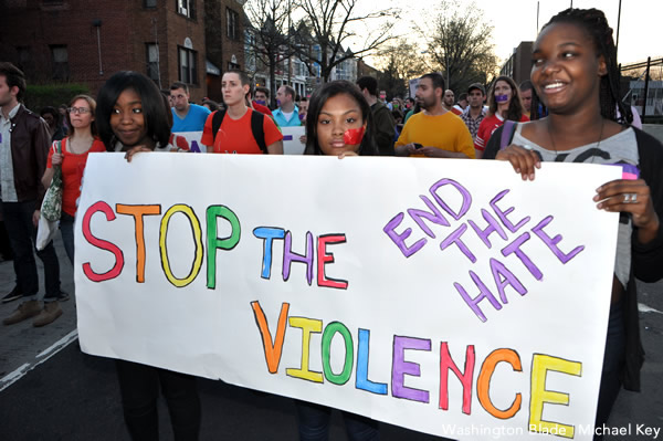 Silent March for Victims of GLBT Violence, Columbia Heights, hate crimes, gay news, Washington Blade