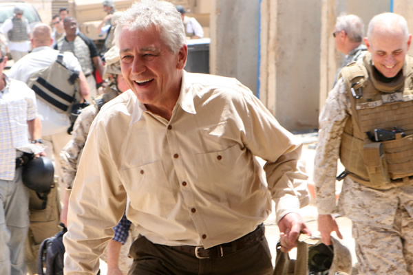 New LGBT concerns are emerging over the potential nomination of Chuck Hagel as defense secretary (public domain photo by Lance Cpl. Casey Jones)