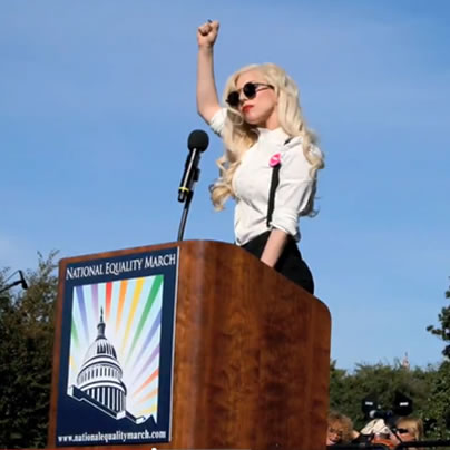 Lady Gaga, National Equality March, gay news, Washington Blade