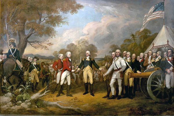 Surrender of General Burgoyne, John Trumbull, American Revolutionary War, gay news, Washington Blade