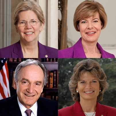 United States Senate, Democratic Party, Republican Party, Massachusetts, Iowa, Wisconsin, Alaska, Elizabeth Warren, Tom Harkin, Tammy Baldwin, Lisa Murkowski, gay news, Washington Blade