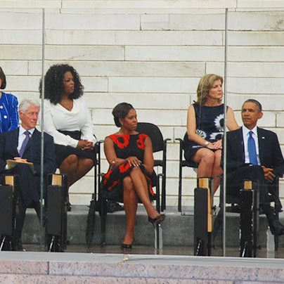 Bill Clinton, Oprah Winfrey, Michelle Obama, Caroline Kennedy, Barack Obama, 50th anniversary of the March on Washington, Lincoln Memorial, gay news, Washington Blade