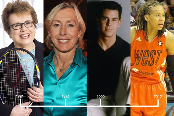 Billie Jean King, Martina Navratilova, Billy Bean, Seimone Augustus, sports, gay news, Washington Blade