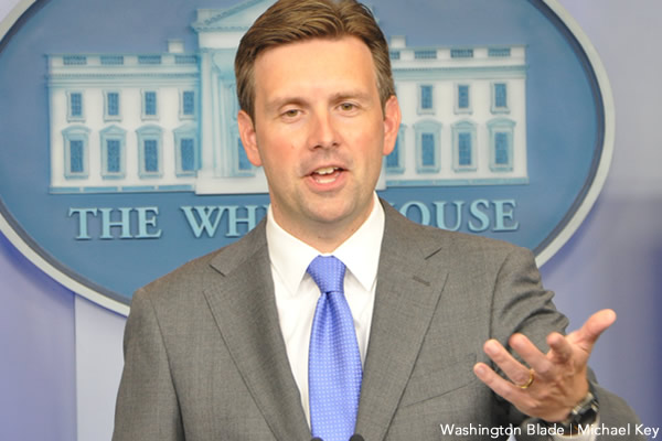 Josh Earnest, White House, Barack Obama Administration, press, gay news, Washington Blade