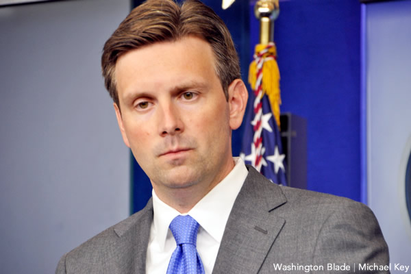 Josh Earnest, White House, Barack Obama Administration, press, gay news, Washington Blade