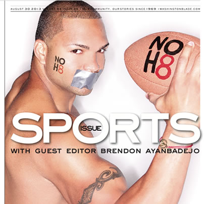 Brendon Ayanbadejo, sports issue, Washington Blade, gay news