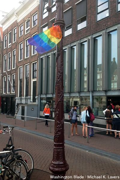 Amsterdam, Anne Frank House, rainbow flag, gay news, Netherlands, Washington Blade