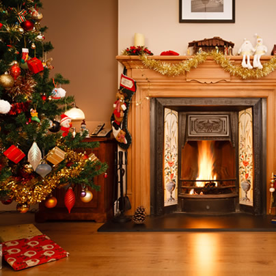 real estate, Christmas, Christmas tree, fireplace, living room, gay news, Washington Blade