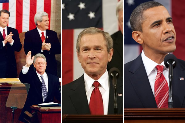 Bill Clinton, George W. Bush, Barack Obama, State of the Union, gay news, Washington Blade