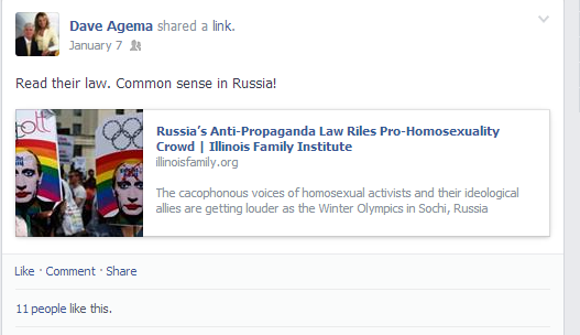 RNC member Dave Agema has apparently endorsed Russia's anti-gay propaganda law. (Screenshot courtesy Dennis Lennox).