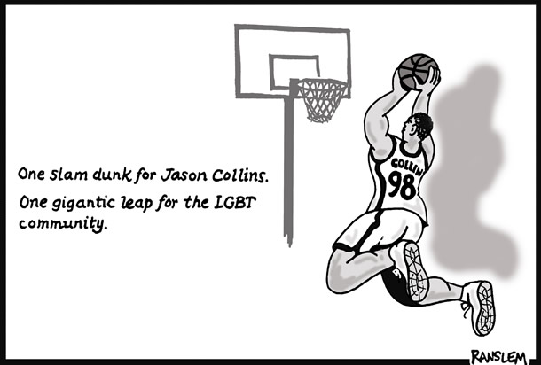 Jason Collins, NBA, basketball, slam dunk, gay news, Washington Blade