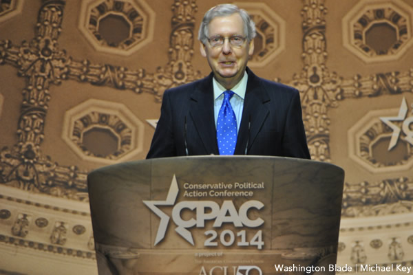 Mitch McConnell, Kentucky, Republican Party, United States Senate, U.S. Congress, CPAC, Conservative Political Action Conference, gay news, Washington Blade