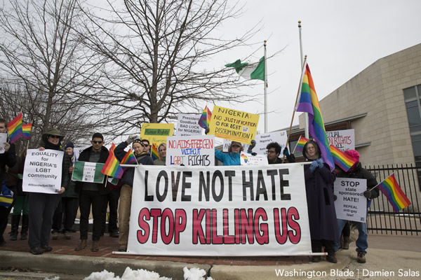 Nigeria, Nigerian embassy, protest, gay news, Washington Blade