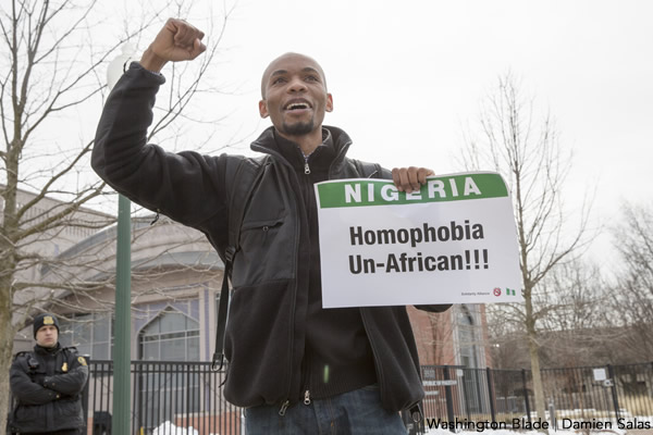 Nigeria, Nigerian embassy, protest, gay news, Washington Blade