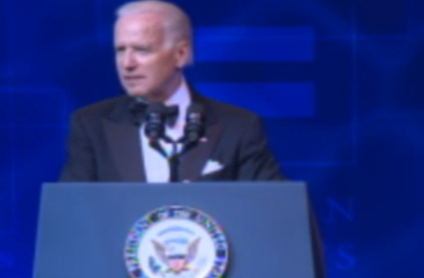 Vice President Joseph Biden speaks at HRC dinner in Los Angeles (Screenshot courtesy HRC).