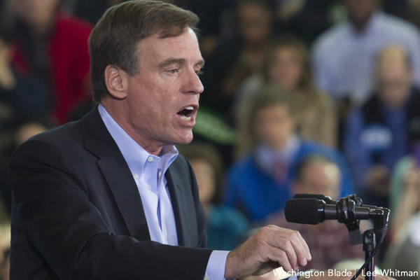 Mark Warner, United States Senate, Democratic Party, Virginia, U.S. Congress, gay news, Washington Blade