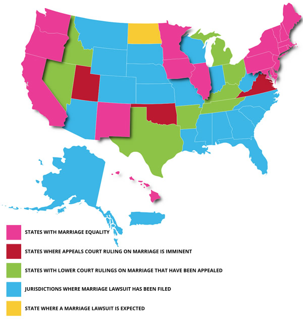 A look of the state of marriage equality litigation in various states (Blade image by Jim Neal).