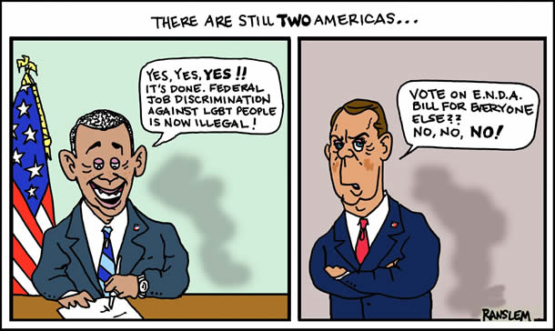 two Americas, gay news, Washington Blade, ENDA, Barack Obama, John Boehner, Employment Non-Discrimination Act