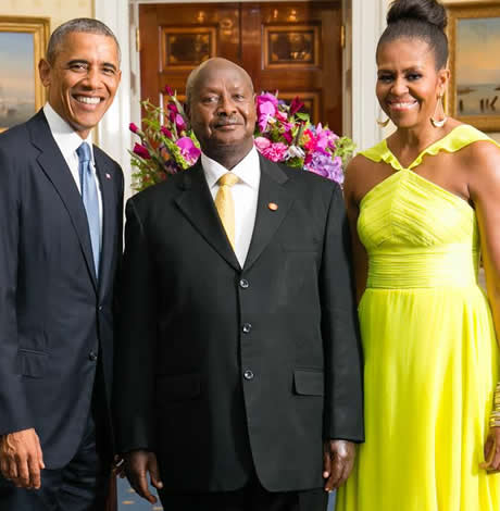Barack Obama, Michelle Obama, Yoweri Museveni, White House, Uganda, U.S.-Africa Leaders' Summit, gay news, Washington Blade