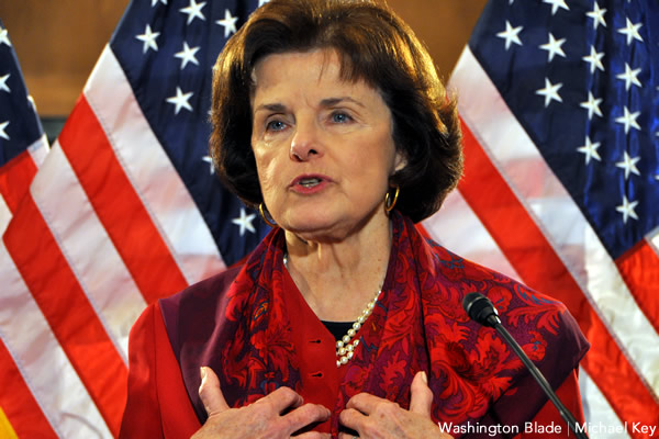 Dianne Feinstein, Democratic Party, United States Senate, U.S. Congress, gay news, Washington Blade