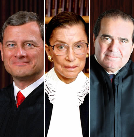 Supreme Court of the United States, John Roberts, Ruth Bader Ginsburg, Antonin Scalia, gay news, Washington Blade