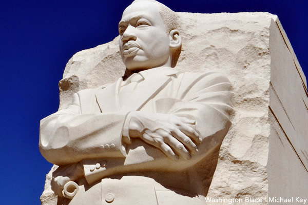 Martin Luther King Jr Monument insert c Washington Blade by Michael Key.