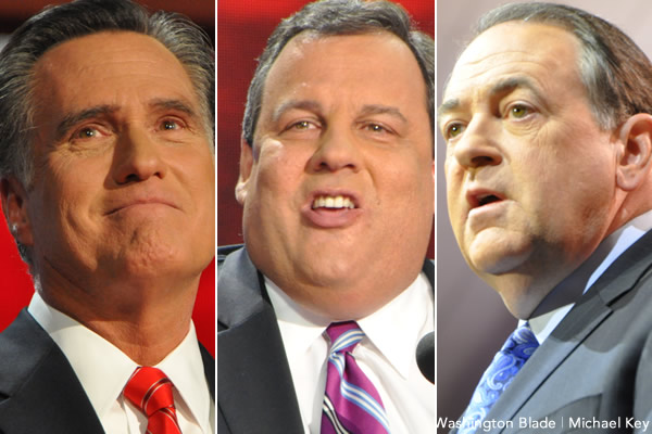 Mitt Romney, Chris Christie, Mike Huckabee, Republican Party, gay news, Washington Blade, youth vote