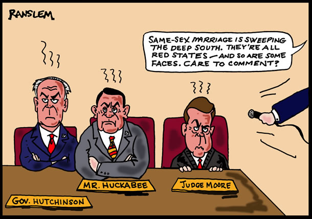Red states, red faces, gay news, Washington Blade, Roy Moore, Mike Huckabee, Asa Hutchinson, gay marriage, same-sex marriage, marriage equality