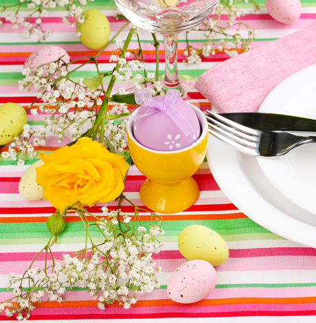 Photo of an Easter place setting by Bigstock.