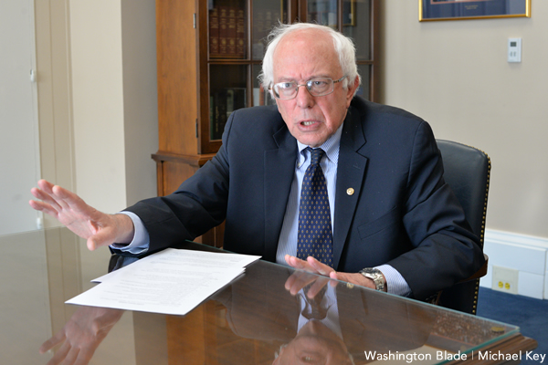 Bernie Sanders, United States Senate, U.S. Congress, Vermont, Democratic Socialist, gay news, Washington Blade