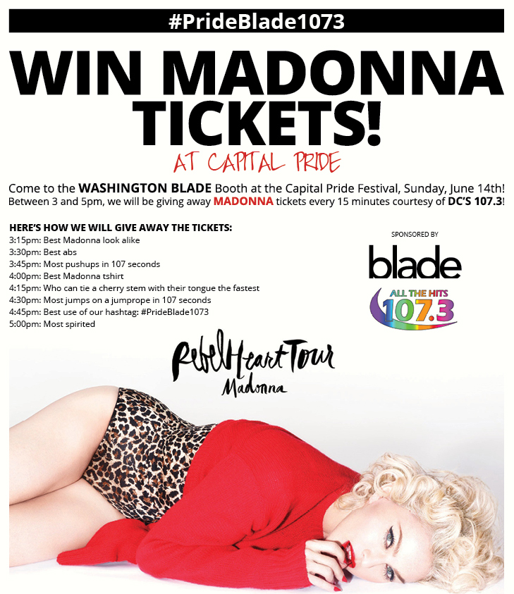 Win Madonna Tickets During Capital Pride! Washington Blade