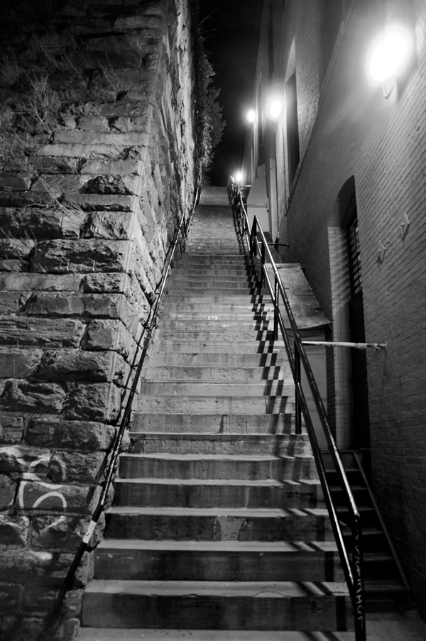 Director William Friedkin and author William Peter Blatty will commemorate their landmark thriller āThe Exorcistā at these famous steps, seen in the film, in Georgetown on Friday, Oct. 30. (Photo by Kevin Burkett; courtesy Flickr)