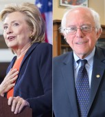 Hillary_Clinton_by_Damien_Salas_and_Bernie_Sanders_by_Michael_Key_split_460x470_(c)_Washington_Blade