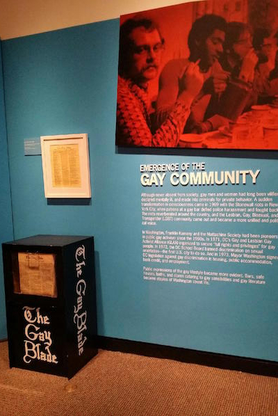 (Emergence of Gay Community exhibit in Anacostia Museum)