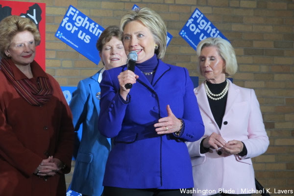 Hillary Clinton, New Hampshire primary, gay news, Washington Blade