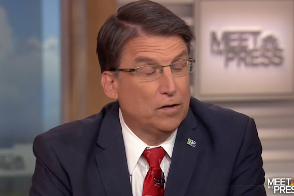 Gov. Pat McCrory defended House Bill 2 on "Meet the Press." (Screenshot via NBC)