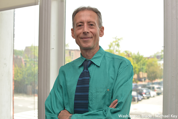 Peter Tatchell in D.C. on Aug. 25, 2016. (Washington Blade photo by Michael Key)